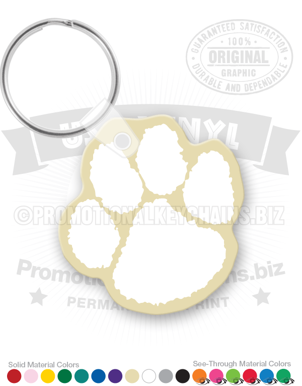 Paw Print Vinyl Keychain