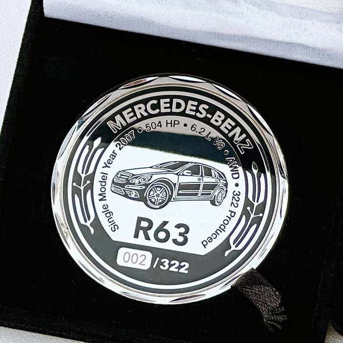 Mercedes-Benz R63 model car coin with sequential numbering in a gift box