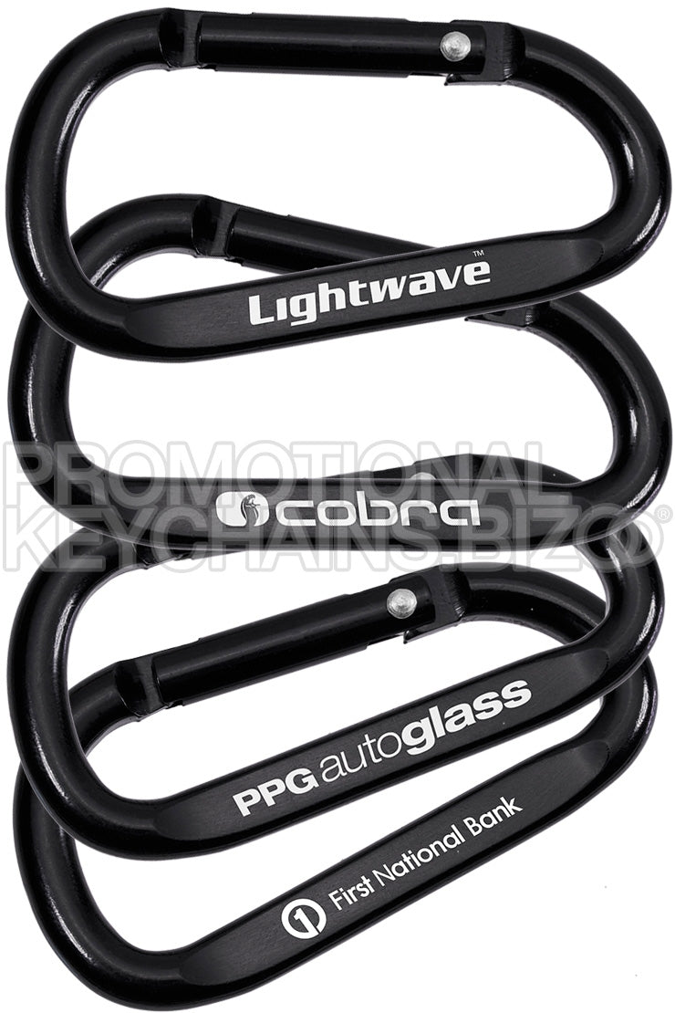 60mm Stealth Black Carabiner Keychain