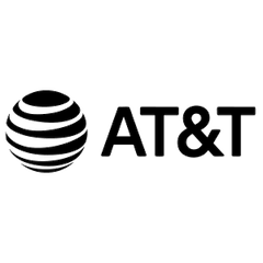 AT&T logo with black and white design on a white background
