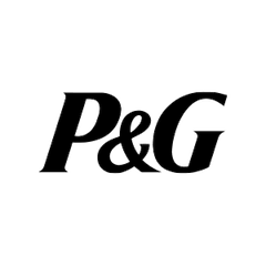 P&G logo in black on a white background
