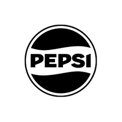 Pepsi logo in black and white on a white background