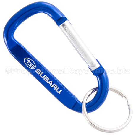 Mini carabiner keychain in blue.