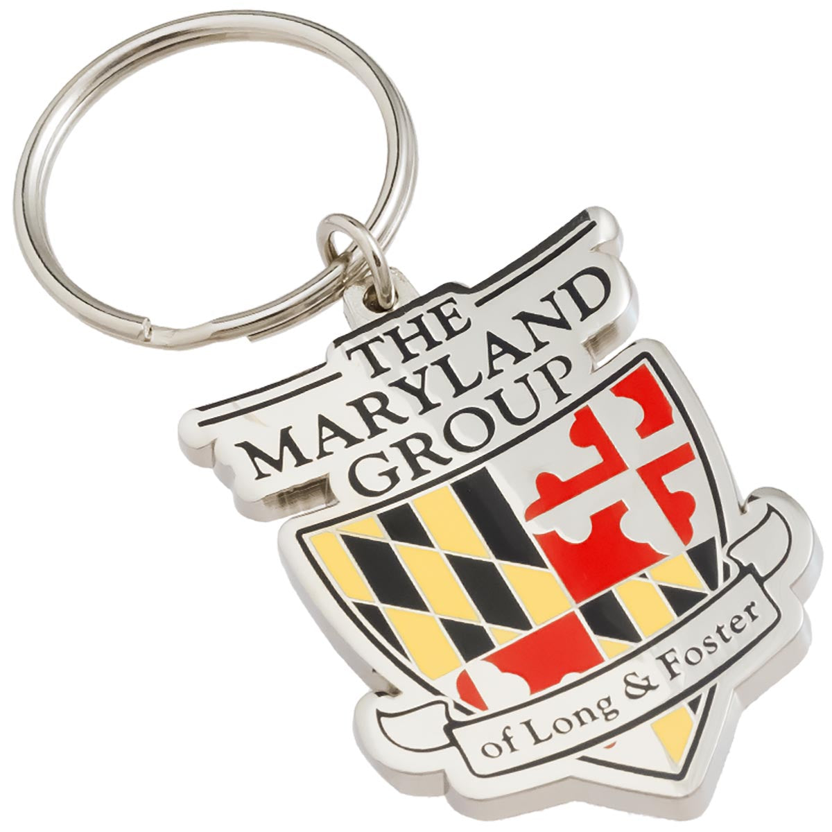 Custom made metal keychain with color enamel fill