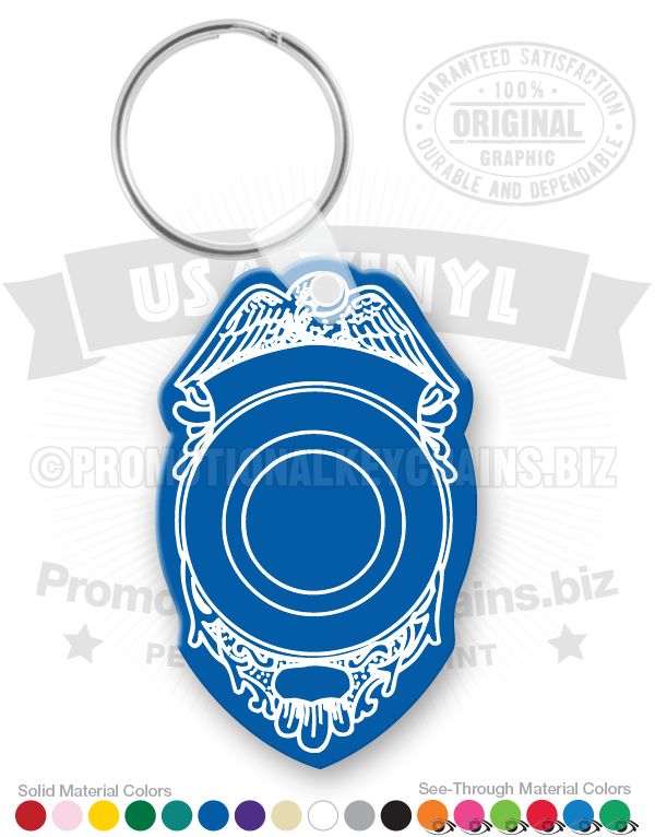 Detective Shield Badge Vinyl Keychain