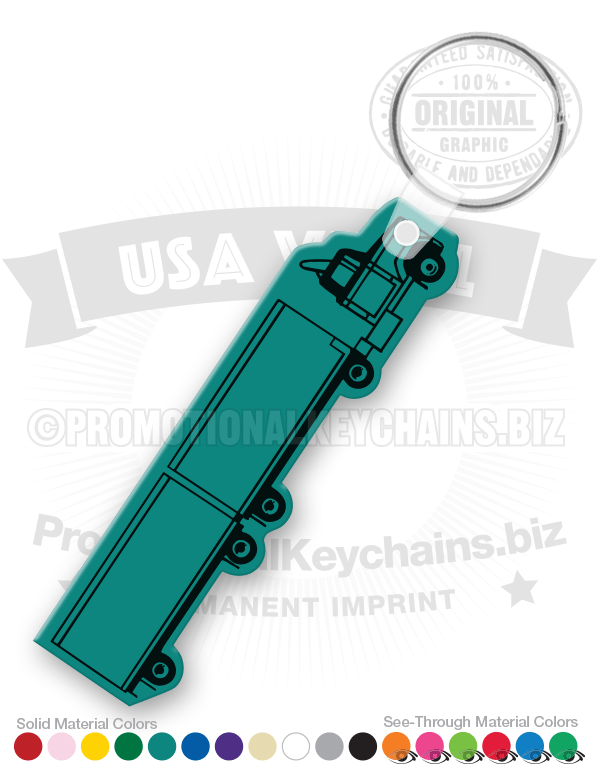Double Trailer Semi-Truck Vinyl Keychain