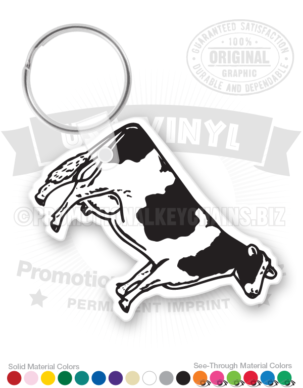 Farm Cow Vinyl Keychain