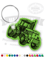Field Tractor With Cab Vinyl Keychain 