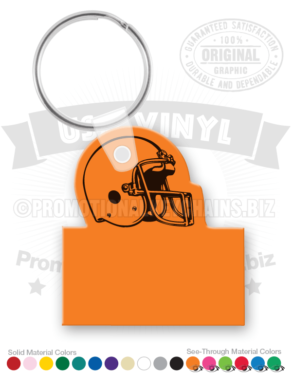 Football Helmet And Sign Vinyl Keychain