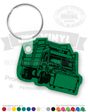 Front-Loading Commercial Trash Truck Vinyl Keychain