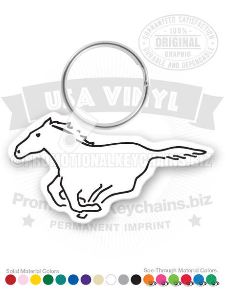 Galloping Horse Outline Vinyl Keychain