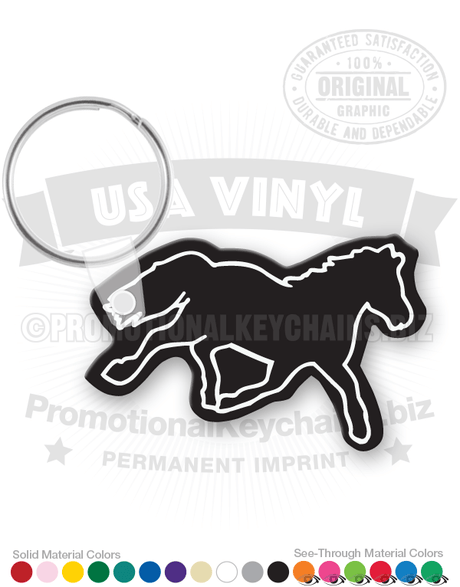 Galloping Horse Vinyl Keychain