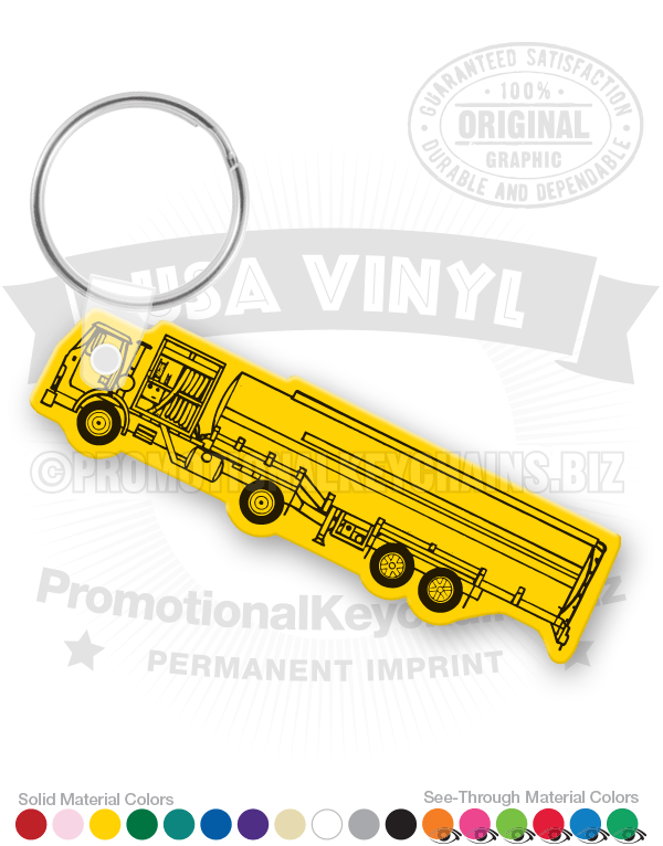 Gasoline Tanker Truck Vinyl Keychain