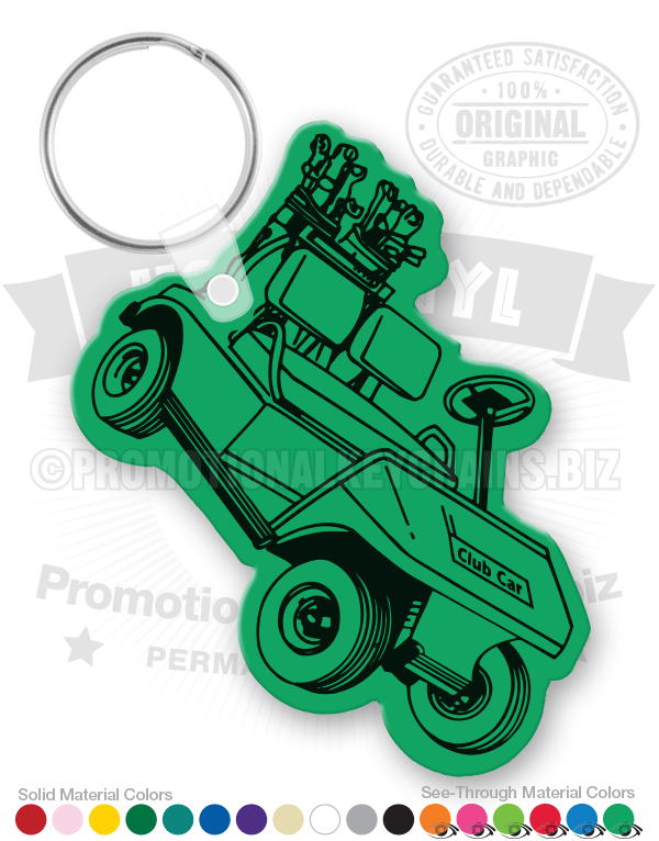 Golf Cart Vinyl Keychain 