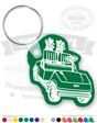 Golf Cart with Dual Clubs Vinyl Keychain