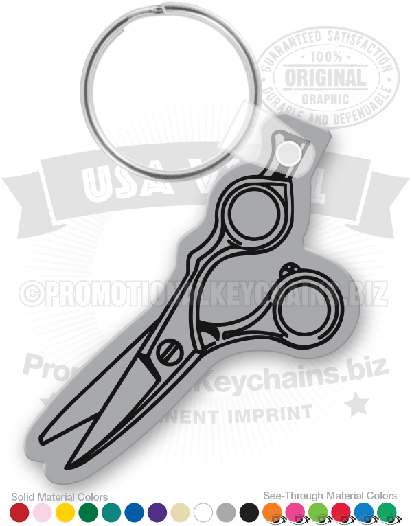Hair Cutting Scissors Vinyl Keychain