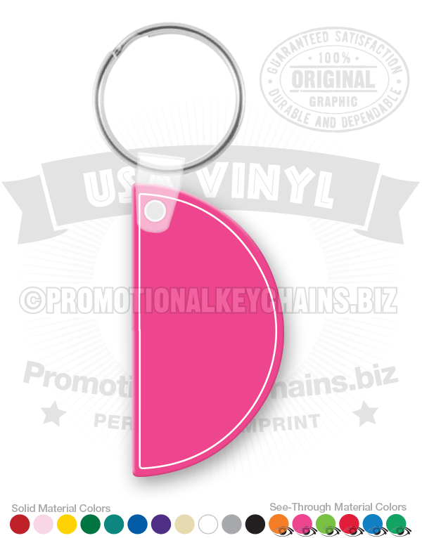 Half Circle Vinyl Keychain