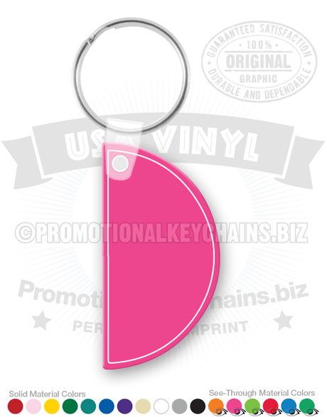 Half Circle Vinyl Keychain