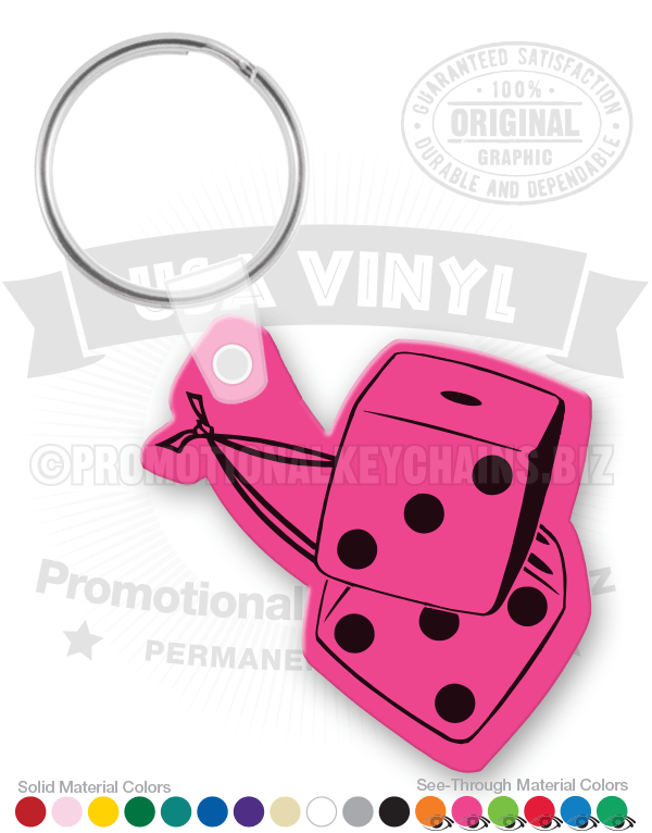 Hanging Dice Vinyl Keychain