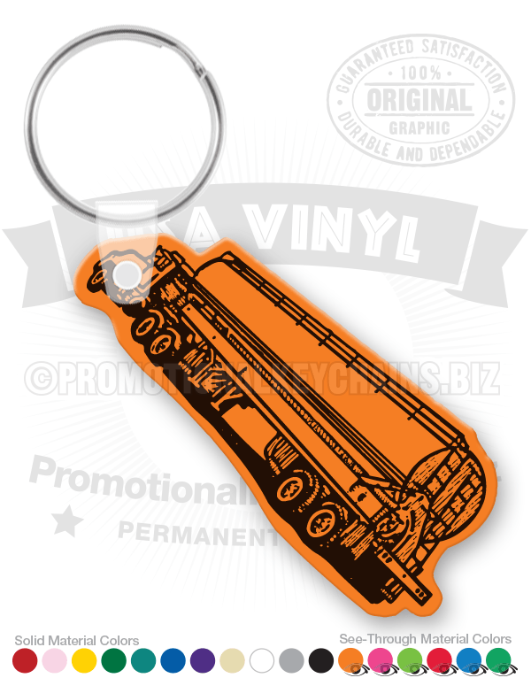 Highway Tanker Truck Vinyl Keychain