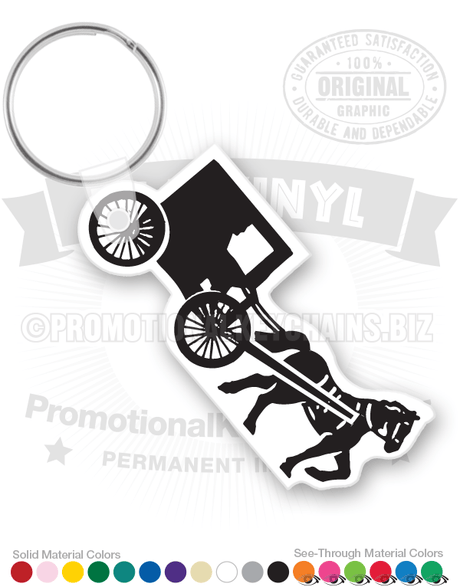 Horse & Buggy Vinyl Keychain PK4734