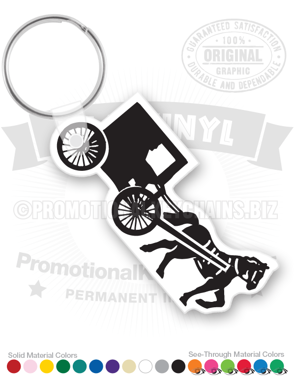 Horse & Buggy Vinyl Keychain PK4734