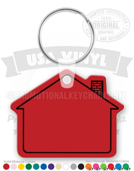 House Shaped Keychains Custom Printed Vinyl PK6000S2