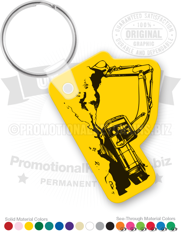 Hydraulic Excavator Vinyl Keychain