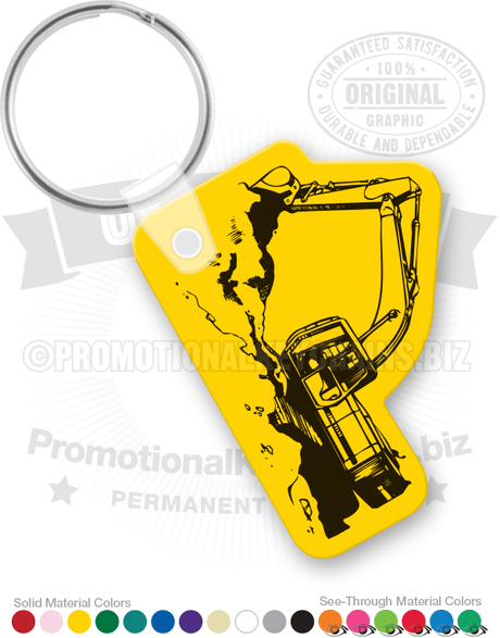 Hydraulic Excavator Vinyl Keychain