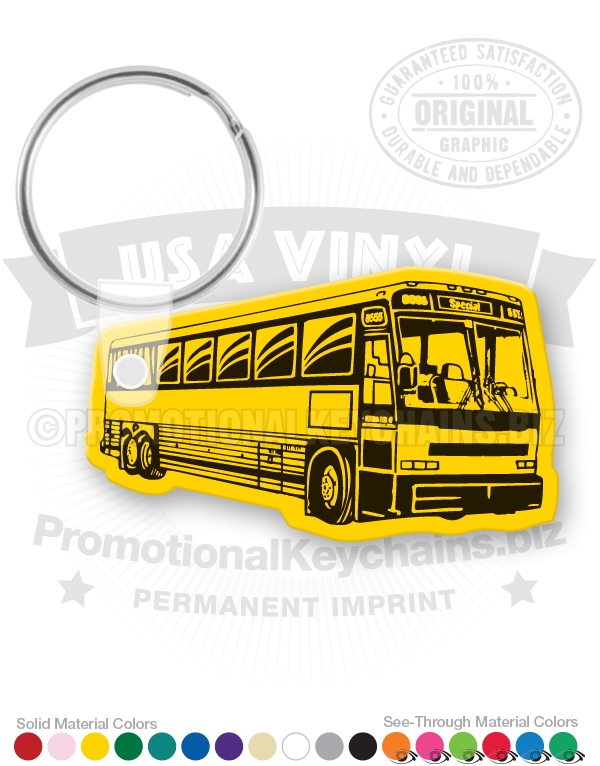 Inter-City Tour Bus Vinyl Keychain