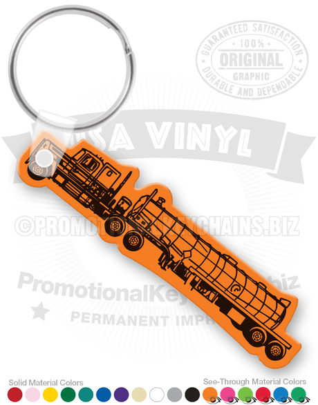 Liquid Tanker Truck Vinyl Keychain