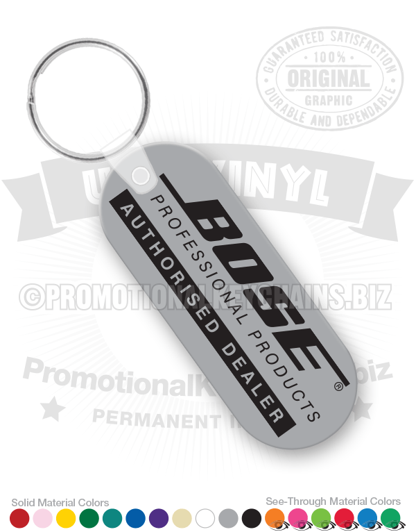 Long Oval Vinyl Keychain