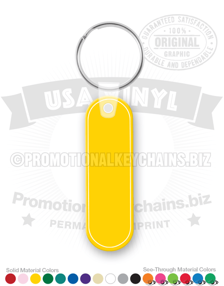 Long Oval Vinyl Keychain