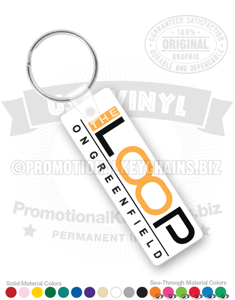 Rectangle Tag Vinyl Keychain