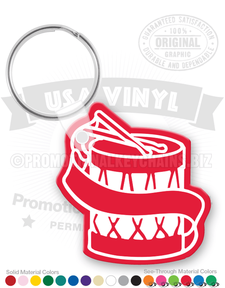 Marching Drum Vinyl Keychain