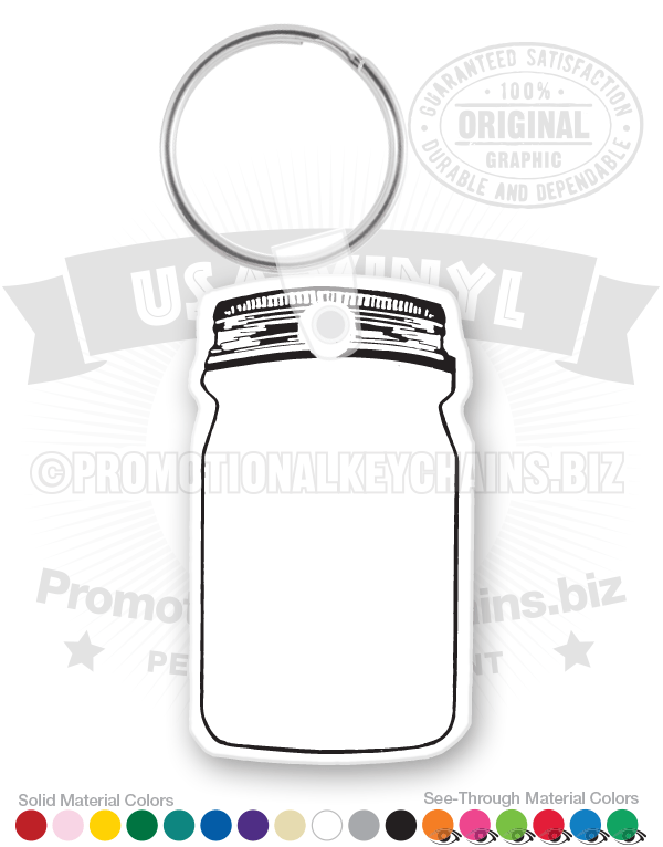 Mason Jar Vinyl Keychain