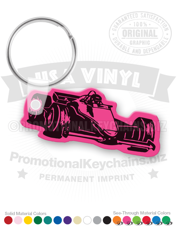 Modern Formula Race Car Vinyl Keychain