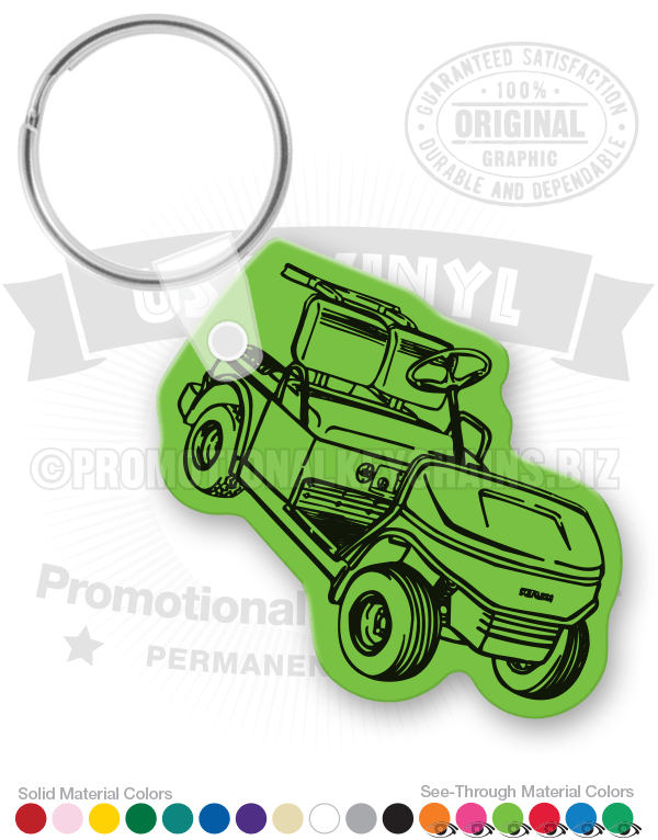 Modern Golf Cart Vinyl Keychain