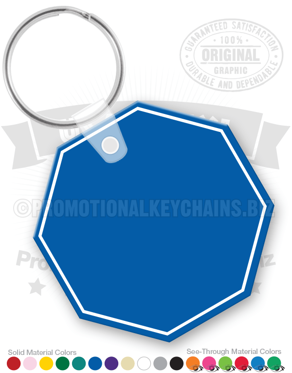 Octagonal Keychain Octagon Vinyl Keychain - Custom Printed – PromotionalKeychains.biz