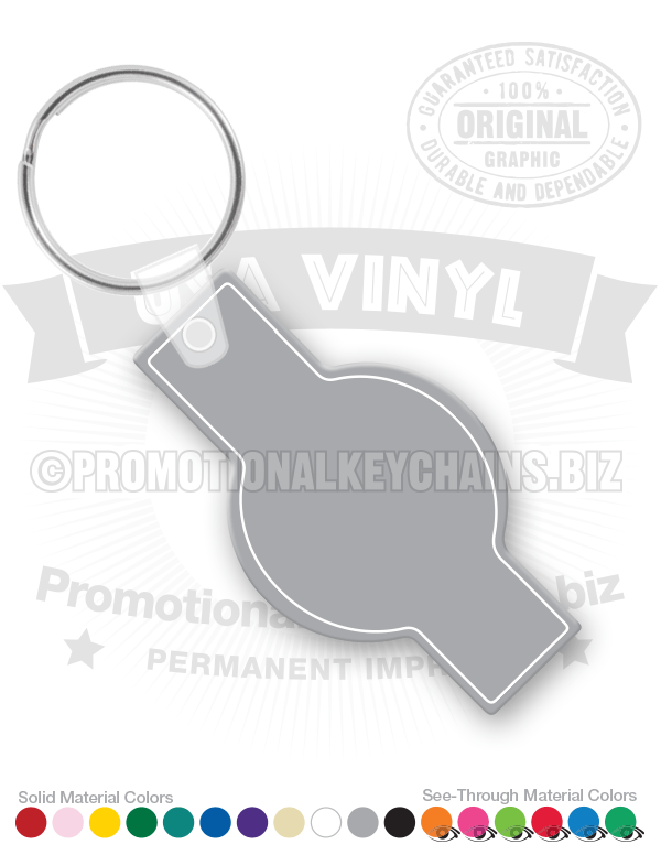 Oval with Rectangle Vinyl Keychain 