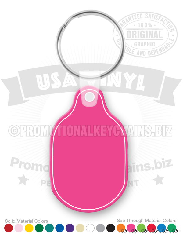 Oval with Tab Vinyl Keychain