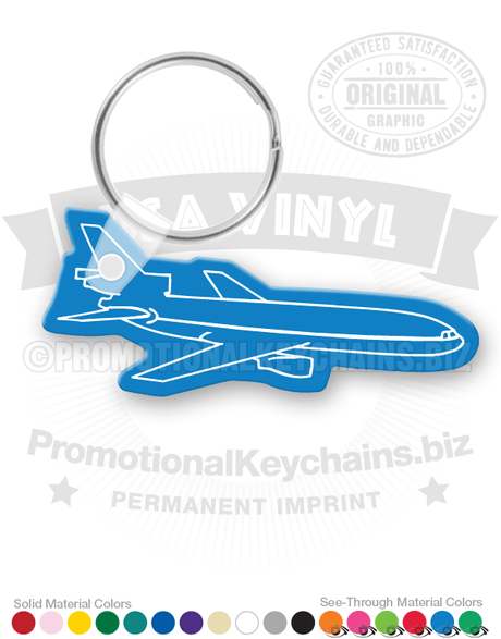 Passenger Jet with Tail Engine Vinyl Keychain