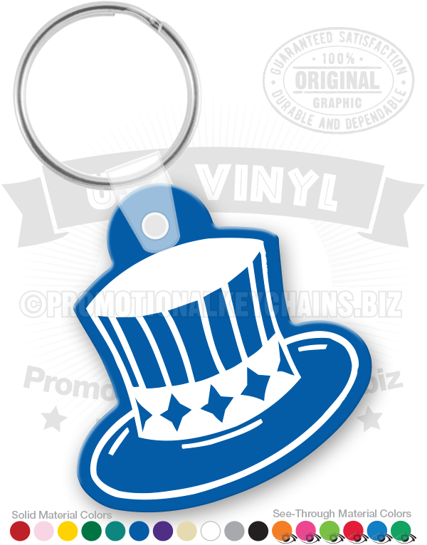 Patriotic Star Top Hat Vinyl Keychain