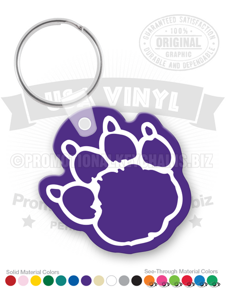 Paw Print Vinyl Keychain