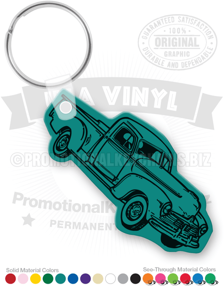 Pickup Truck Classic Antique Vinyl Keychain PK4769
