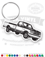 White and Black Classic Pickup Truck Vinyl Keychain