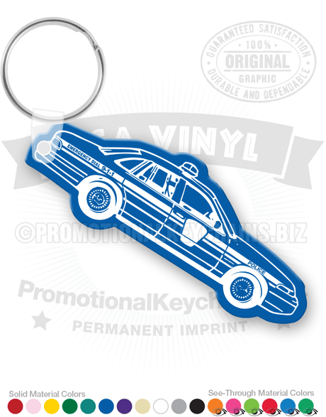 Police Car Vinyl Keychain PK7294