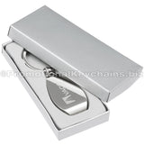 Example of Polished Claw Bottle Opener keychain inside gift box. 