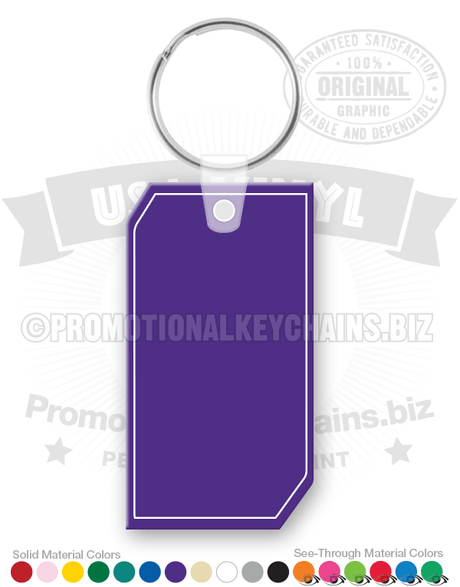 Rectangle Tag Vinyl Keychain PK2380 C2