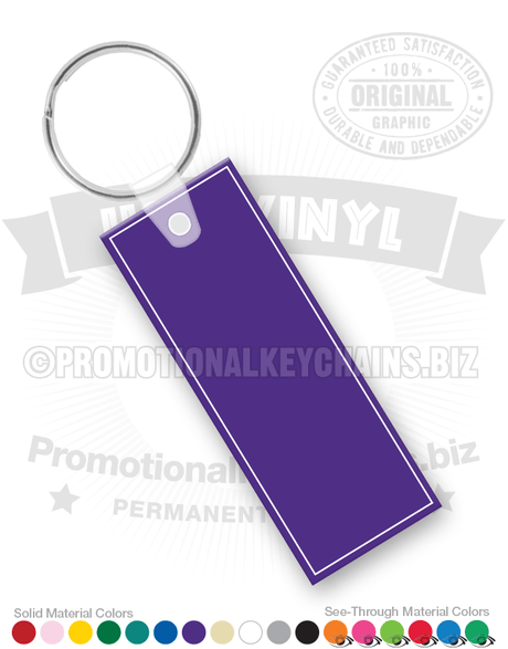 Rectangle Tag Vinyl Imprinted Key Chains PK2404 C2
